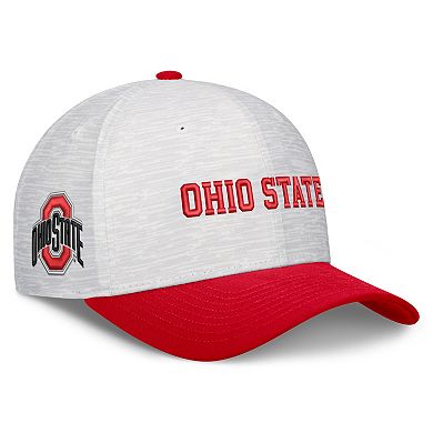 Unisex Nike White/Scarlet Ohio State Buckeyes Primetime Rise Adjustable Hat
