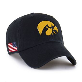 Men's '47 Black Iowa Hawkeyes Americana Heritage Clean Up Adjustable Hat
