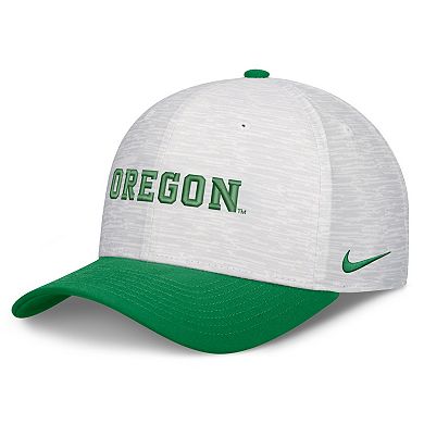 Unisex Nike White/Green Oregon Ducks Primetime Rise Adjustable Hat