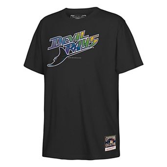 Youth Mitchell & Ness Black Tampa Bay Rays Retro Logo T-Shirt