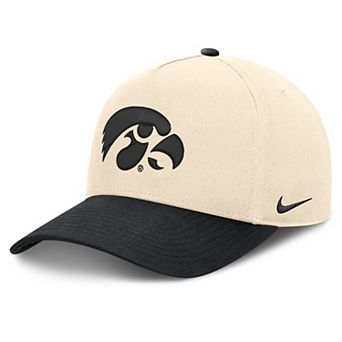 Unisex Nike Natural/Black Iowa Hawkeyes Campus Prep Rise Adjustable Hat