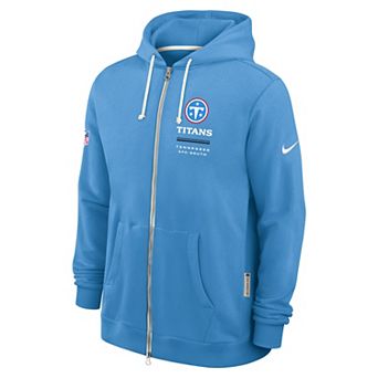 Men's Nike Light Blue Tennessee Titans Sideline Standard Issue Dri-FIT Full-Zip Hoodie