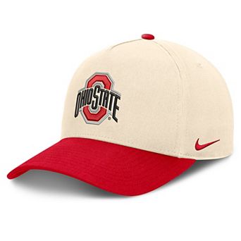 Unisex Nike Natural/Scarlet Ohio State Buckeyes Campus Prep Rise Adjustable Hat