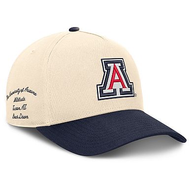 Unisex Nike Natural/Navy Arizona Wildcats Campus Prep Rise Adjustable Hat