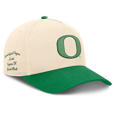 Unisex Nike Natural/Green Oregon Ducks Campus Prep Rise Adjustable Hat