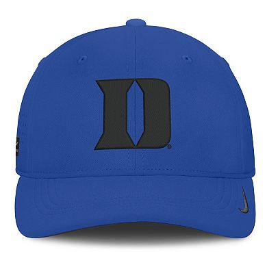 Men's Nike Royal Duke Blue Devils 2026 Sideline Practice AeroBill Swooshflex Dri-FIT Hat
