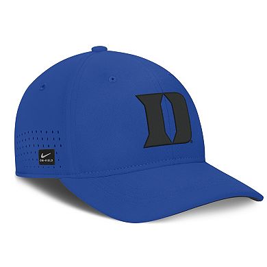Men's Nike Royal Duke Blue Devils 2026 Sideline Practice AeroBill Swooshflex Dri-FIT Hat
