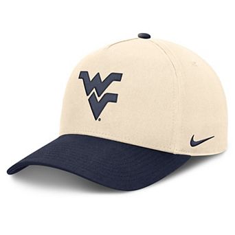 Unisex Nike Natural/Navy West Virginia Mountaineers Campus Prep Rise Adjustable Hat