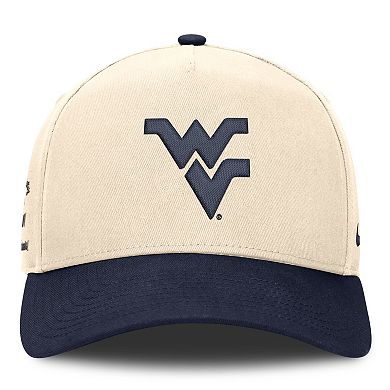 Unisex Nike Natural/Navy West Virginia Mountaineers Campus Prep Rise Adjustable Hat