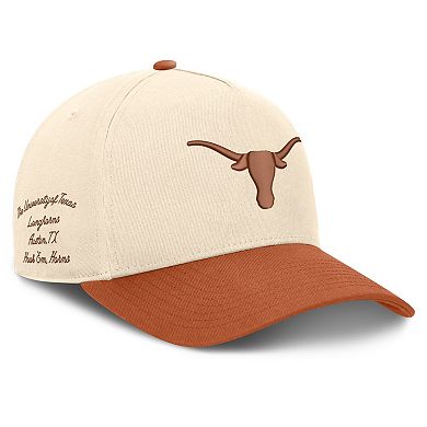 Unisex Nike Natural/Texas Orange Texas Longhorns Campus Prep Rise Adjustable Hat