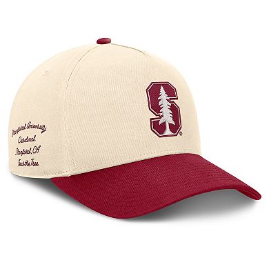 Unisex Nike Natural/Cardinal Stanford Cardinal Campus Prep Rise Adjustable Hat