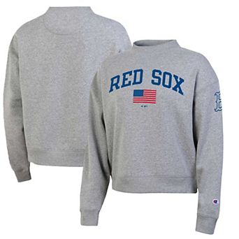 Women's Champion Heather Gray Boston Red Sox Americana Triumph Fleece Tri-Blend Sweatshirt