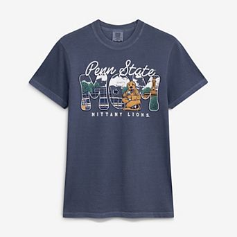 Women's Denim Penn State Nittany Lions Comfort Colors Campus Drawing Mom T-Shirt