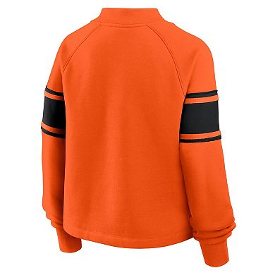 Women's Fanatics Orange Oregon State Beavers Oversized Hometown Premium Punt Coverage Raglan Pullover Sweatshirt
