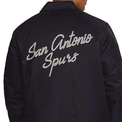 Men's Starter Black San Antonio Spurs Full-Snap Coaches Jacket