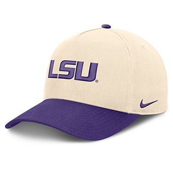 Unisex Nike Natural/Purple LSU Tigers Campus Prep Rise Adjustable Hat