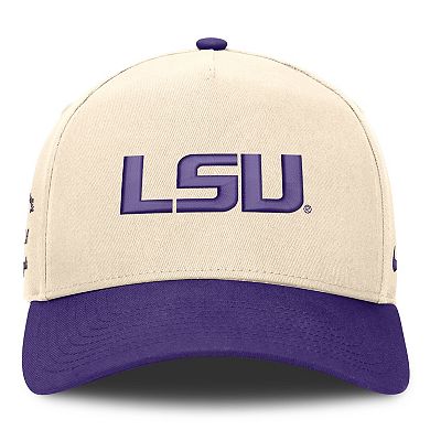 Unisex Nike Natural/Purple LSU Tigers Campus Prep Rise Adjustable Hat