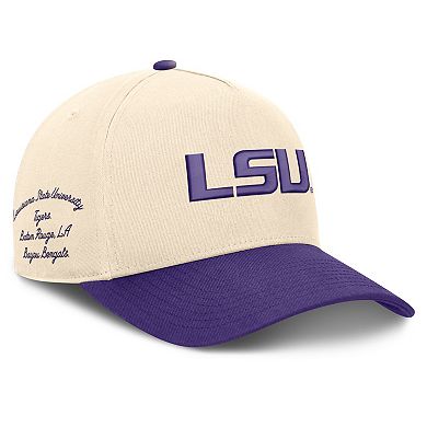 Unisex Nike Natural/Purple LSU Tigers Campus Prep Rise Adjustable Hat