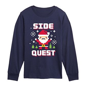Boys 8-20 Pixel Santa Long Sleeve Graphic Tee