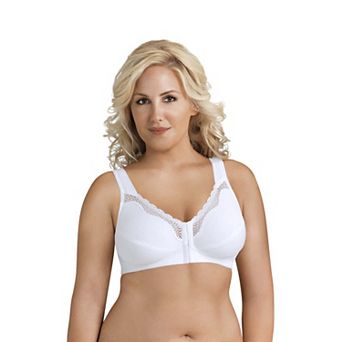Exquisite Form FULLY Wireless Cotton Back & Posture Support Bra with Front Closure & Lace - 5100531