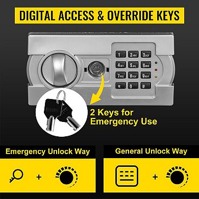 1.7 Cubic Feet Digital Security Safe Box, Dual Lock Security Safe Box for Home Office