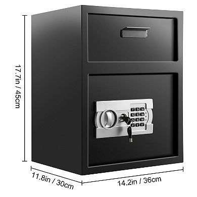 1.7 Cubic Feet Digital Security Safe Box, Dual Lock Security Safe Box for Home Office