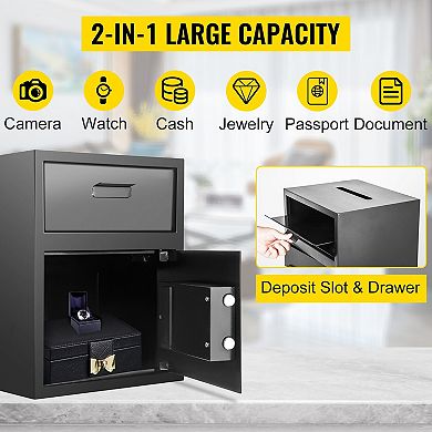 1.7 Cubic Feet Digital Security Safe Box, Dual Lock Security Safe Box for Home Office
