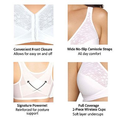 Exquisite Form FULLY Lace Wireless Back & Posture Support Bra with Front Closure - 5100565