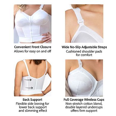Exquisite Form FULLY Slimming Wireless Posture Support Longline Bra with Front Closure - 5107530
