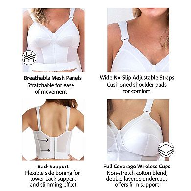 Exquisite Form FULLY Slimming Wireless Posture Support Longline Bra with Back Closure - 5107532