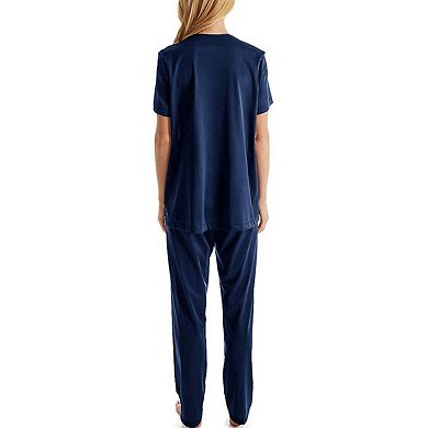 Exquisite Form Nylon Tricot Short Sleeve Matching Pajama Set - 90107