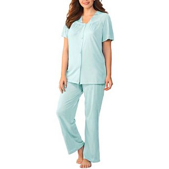 Exquisite Form Nylon Tricot Short Sleeve Matching Pajama Set - 90107