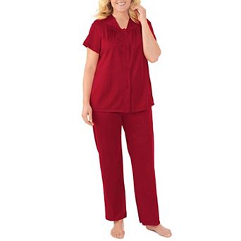 Exquisite Form Nylon Tricot Short Sleeve Matching Pajama Set - 90107