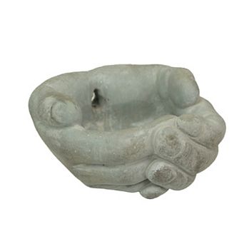 Cement Cupped Hands Wall Mountable Planter and Birdfeeder