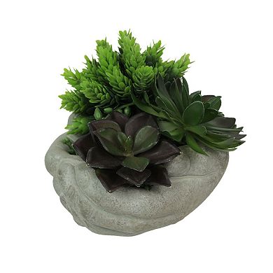 Cement Cupped Hands Wall Mountable Planter and Birdfeeder
