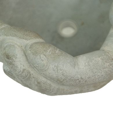 Cement Cupped Hands Wall Mountable Planter and Birdfeeder