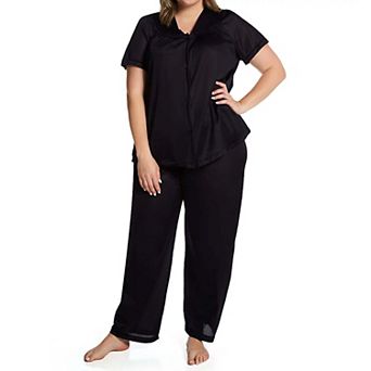 Exquisite Form Plus Size Nylon Tricot Short Sleeve Matching Pajama Set (1X - 3X) - 90807