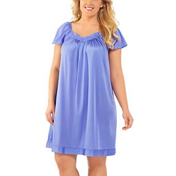 Exquisite Form Nylon Tricot Flutter Sleeve Short Knee Length Nightgown - 30109