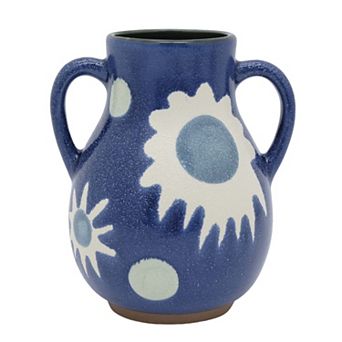 Everyday Decor Blue Floral Ceramic Vase