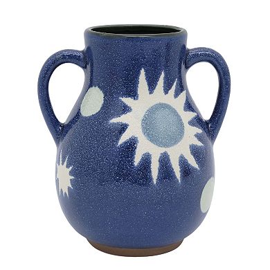 Everyday Decor Blue Floral Ceramic Vase