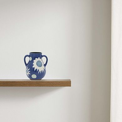 Everyday Decor Blue Floral Ceramic Vase