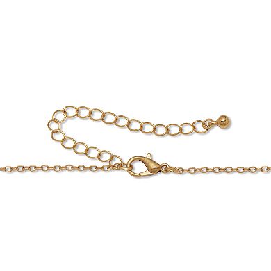 Round Genuine Turquoise Hammered Goldtone Endless Necklace, 30 inches