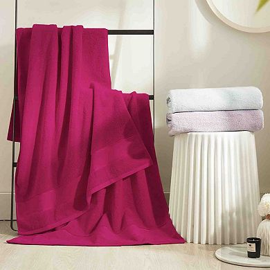 BOGASYL Cotton 6 Piece Bath Towel Set, Ultra-Soft & Highly Absorbent Bathroom Towels