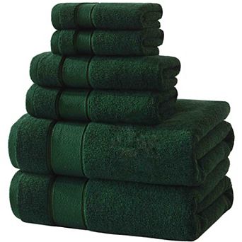 BOGASYL Cotton 6 pc Bath Towel Set, Ultra-Soft & Highly Absorbent Bathroom Towels