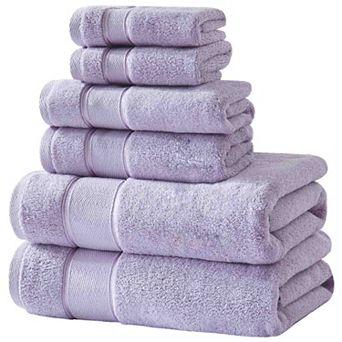 BOGASYL Cotton 6 pc Bath Towel Set, Ultra-Soft & Highly Absorbent Bathroom Towels
