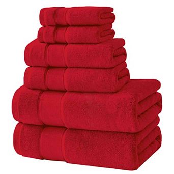 BOGASYL Cotton 6 pc Bath Towel Set, Ultra-Soft & Highly Absorbent Bathroom Towels