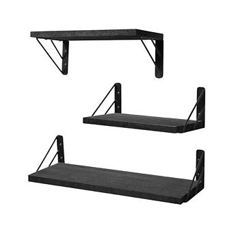 Rustic Black Water Resistant Wall Shelves