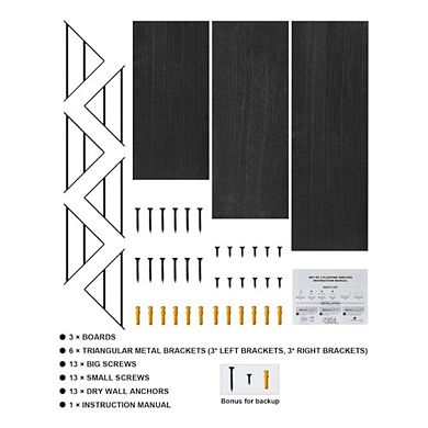 Rustic Black Water Resistant Wall Shelves