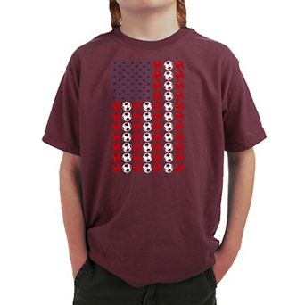 Soccer Flag - Boy's Word Art T-Shirt
