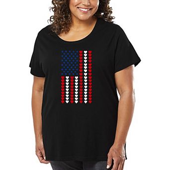 Heart Flag - Women's Plus Size Word Art T-Shirt